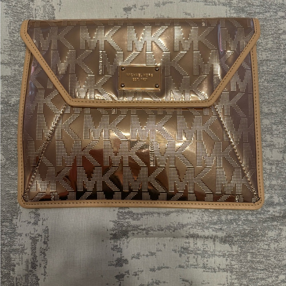 Michael Kors Rose Gold IPad Case. Used as Clutch. Never Worn.
